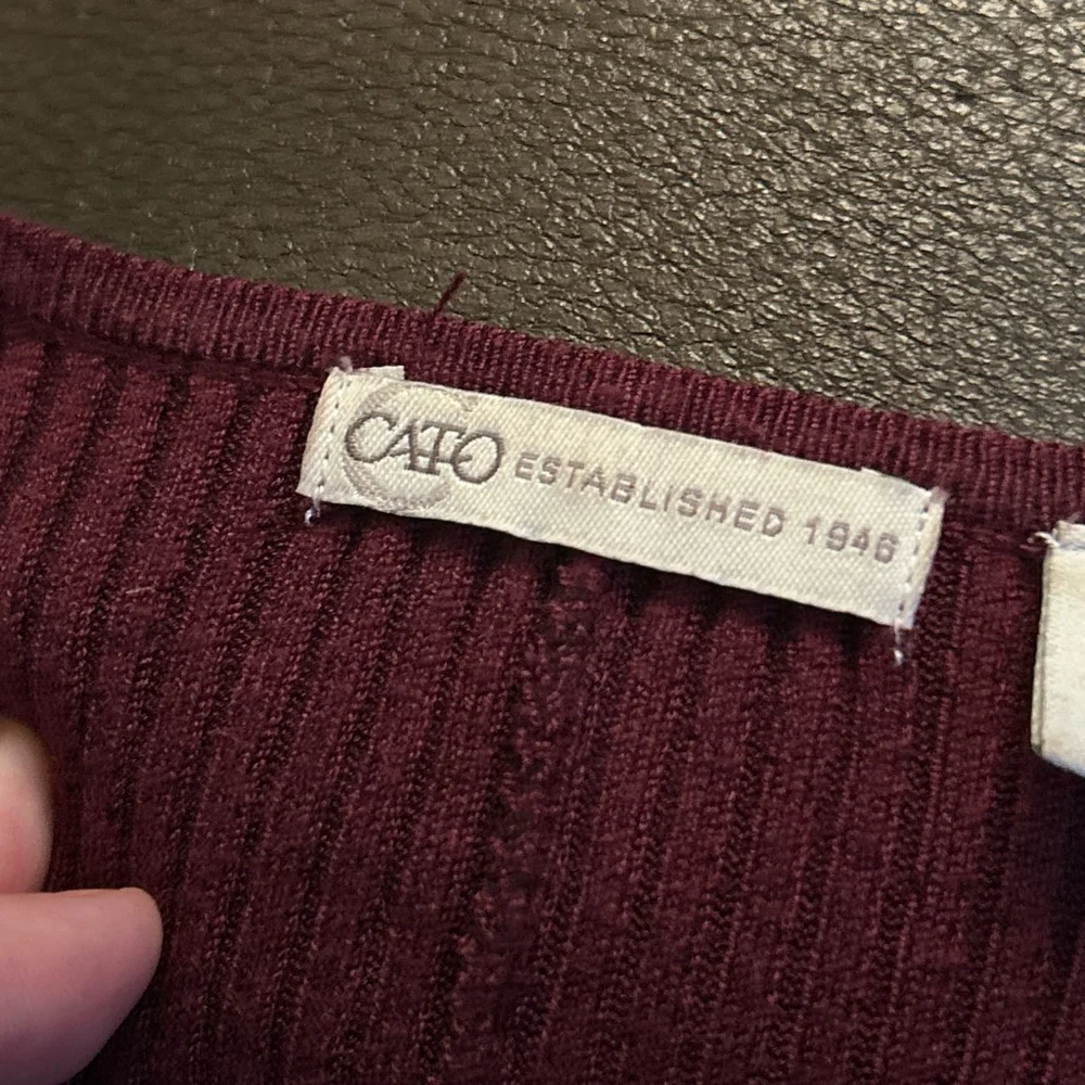 Cato Dress Women's Size Large Burgundy Long Sleeve - Picture 5 of 8